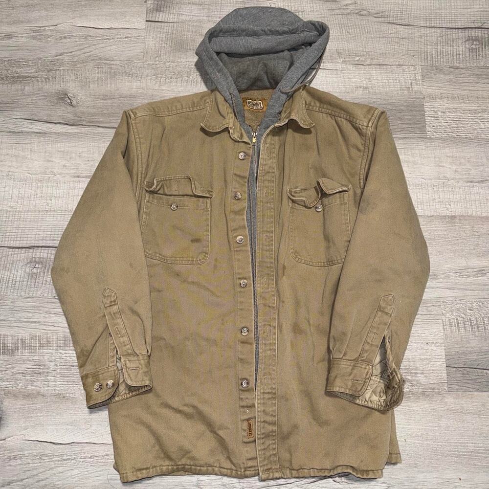 C.E. Schmidt 2000s work chore barn coat hooded canvas workwear jacket size Large